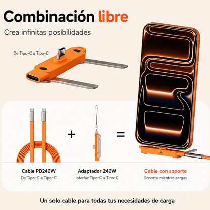 Cable De Carga Rápida Con Base Integrada
